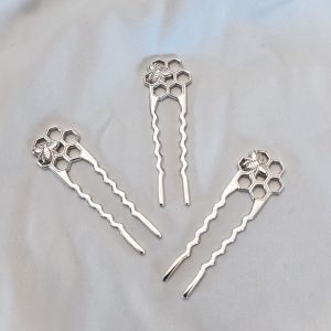 Honey Bee Hair Pins in Sterling Silver