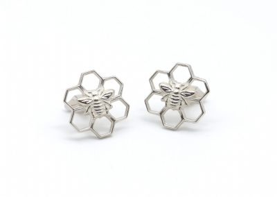 Honey Bee Cufflinks in Sterling Silver