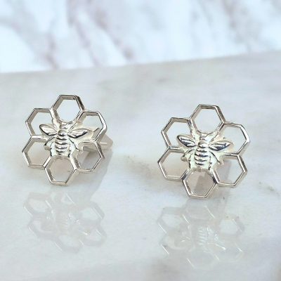 Honey Bee Cufflinks in Sterling Silver
