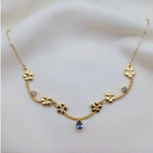 Forget Me Not Collar 14K Tanzanite