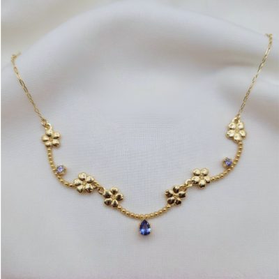 Forget Me Not Collar 14K Tanzanite