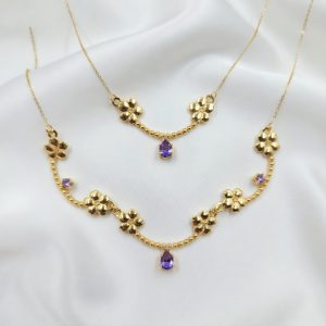 Forget Me Not Collar 14K Tanzanite