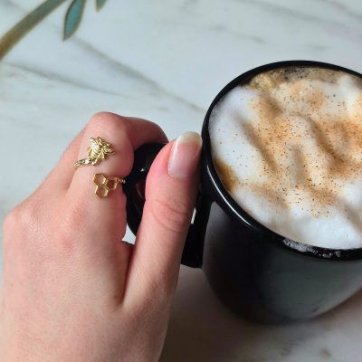 Hone Bee Bypass Ring in 14K