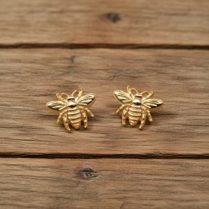 Bee Stud Earrings in 14K Gold