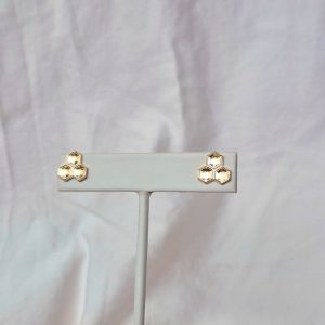 Honeycomb Stud Earring 14K