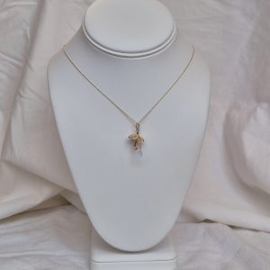 Umbrella necklace with Blue Topaz in 14K Gold