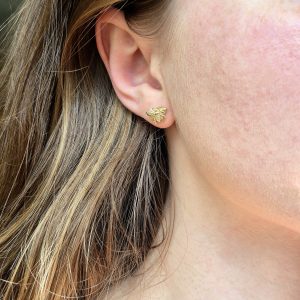 Bee Stud Earrings in 14K Gold