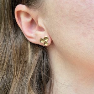 Honeycomb Stud Earring 14K
