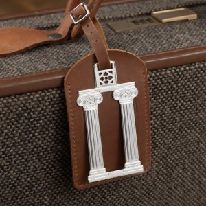 Column Luggage Tag Charm in Sterling Silver