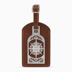 Compass Luggage Tag Charm in Sterling Silver