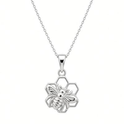 Honey Bee Necklace Sterling Silver