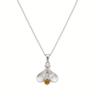 Firefly Necklace with Citrine in Sterling Silver
