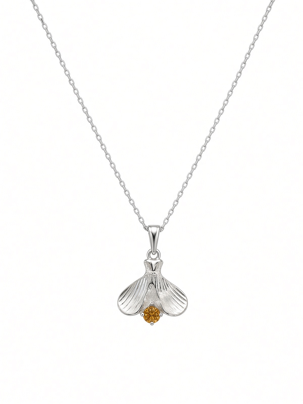 Firefly Necklace with Citrine in Sterling Silver