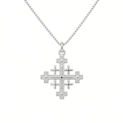 Jerusalem Cross Necklace in Sterling Silver