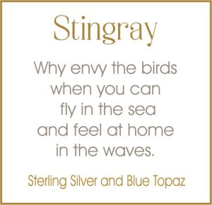 Sterling Silver Stingray Earrings with Blue Topaz