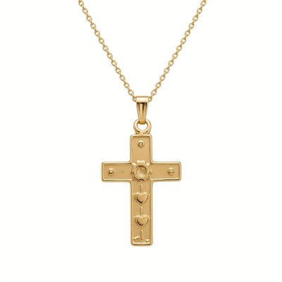Wonderfully Made Cross Necklace in 14K