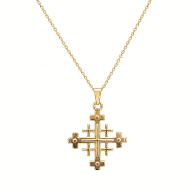 Jerusalem Cross Necklace in 14K